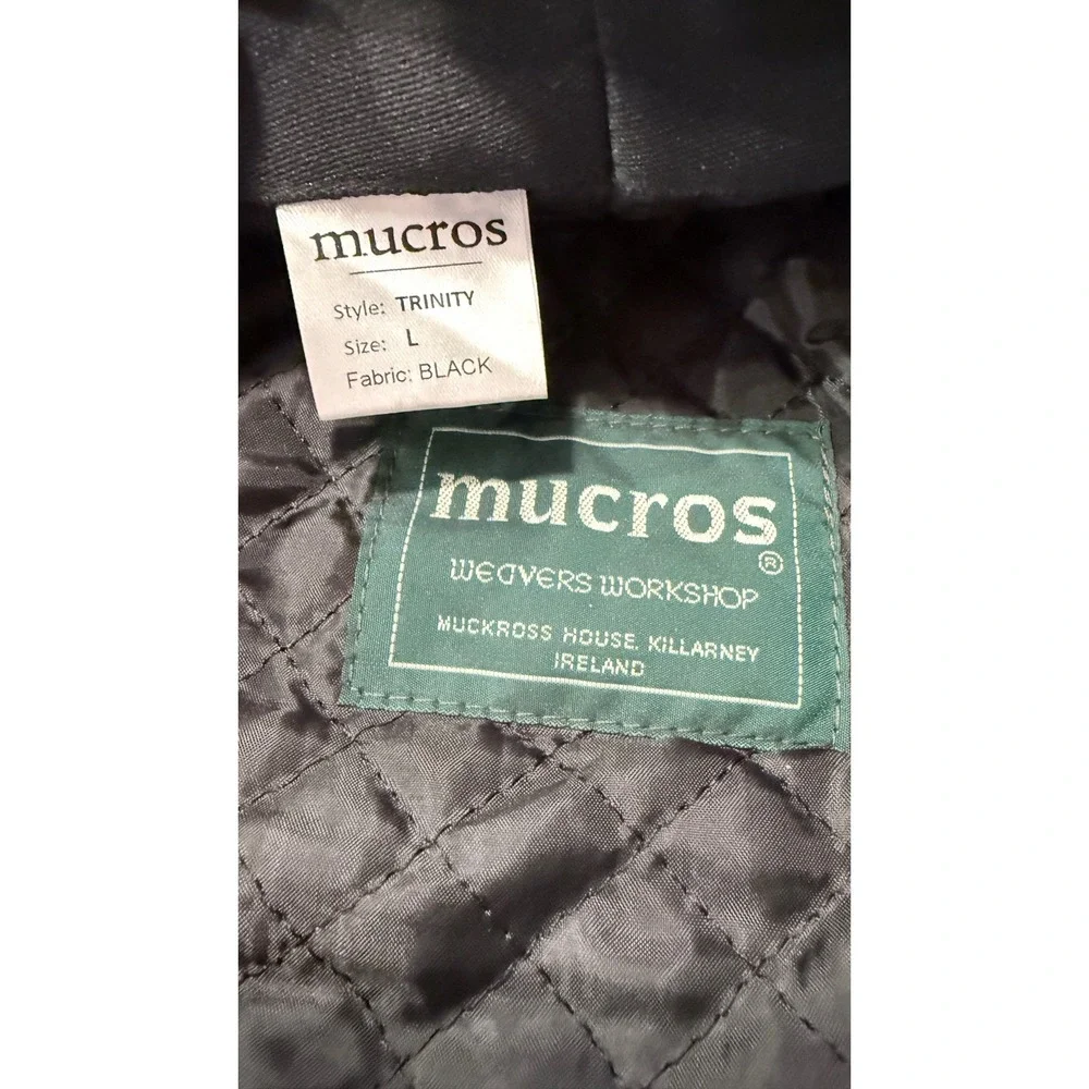 Mucros Weavers Workshop Trinity Style‎ Cap Black Wool Blend Size L Ireland